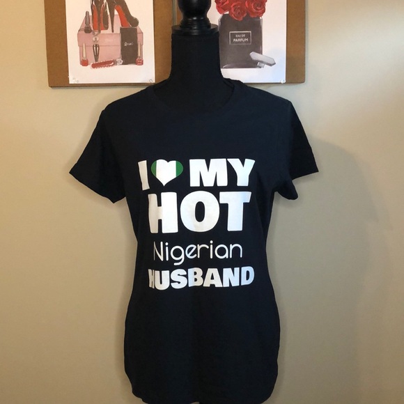 2 for $15 “I ❤️ my Hot Nigerian 🇳🇬 Husband T-shirt (bundle 2 items) - Picture 1 of 5